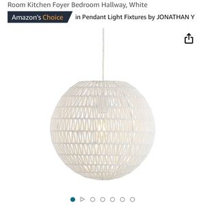 15.7” woven rattan white orb LED light BRAND NEW